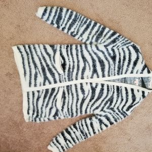 Women's zebra fur cardigan